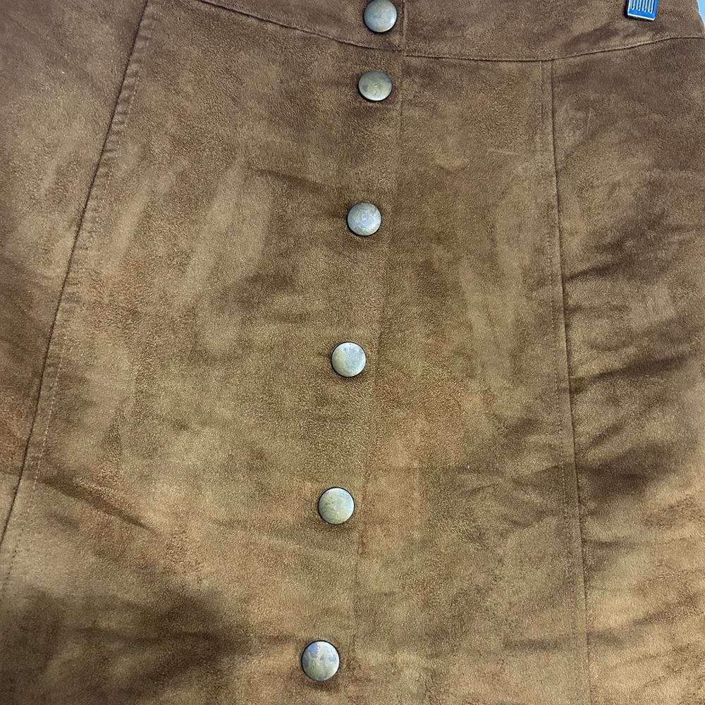5 for $25🔥Old Navy‎ Vegan Suede Tan Mini Skirt Size 4 - Picture 3 of 6